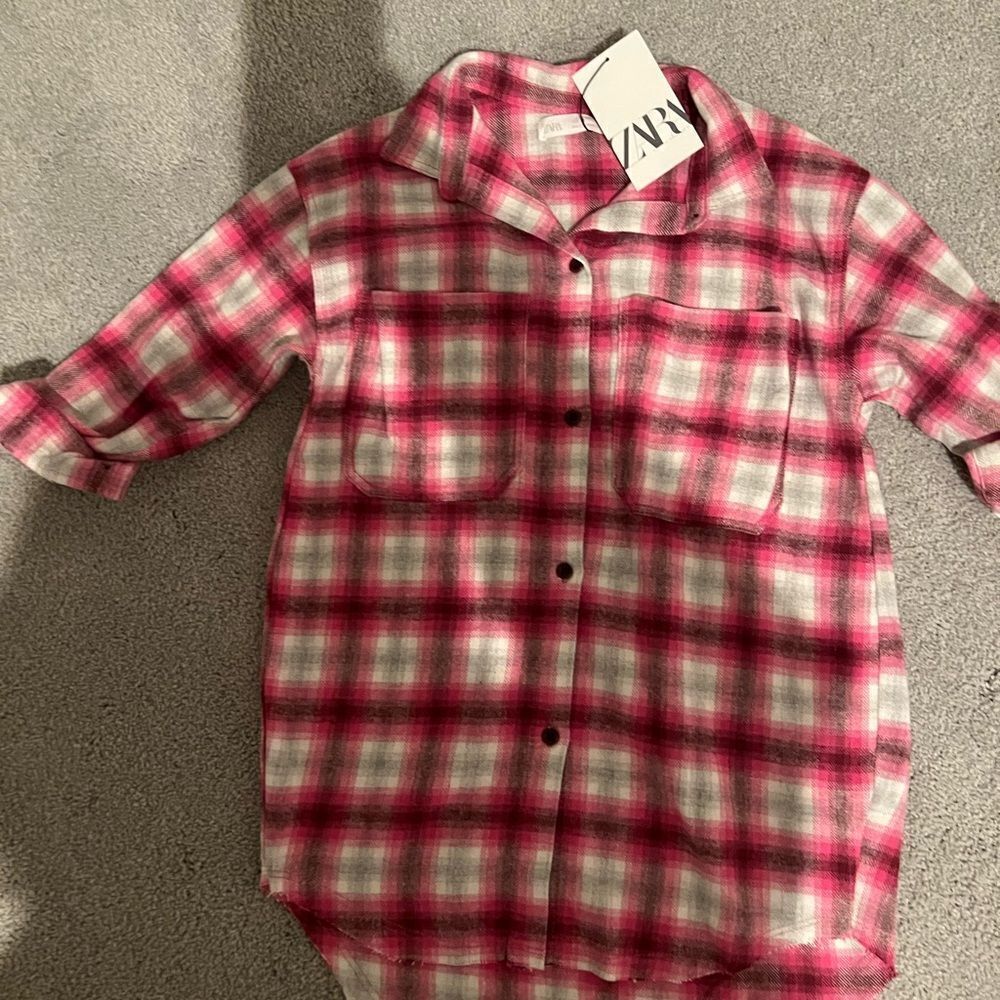 Zara Kids Girls Collection Button Up Dress Shirt size 8 New With Tags